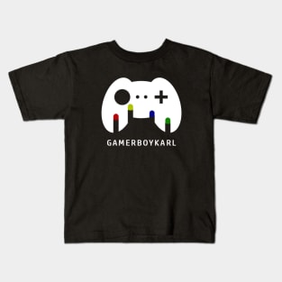 GamerBoyKarl White Logo Kids T-Shirt